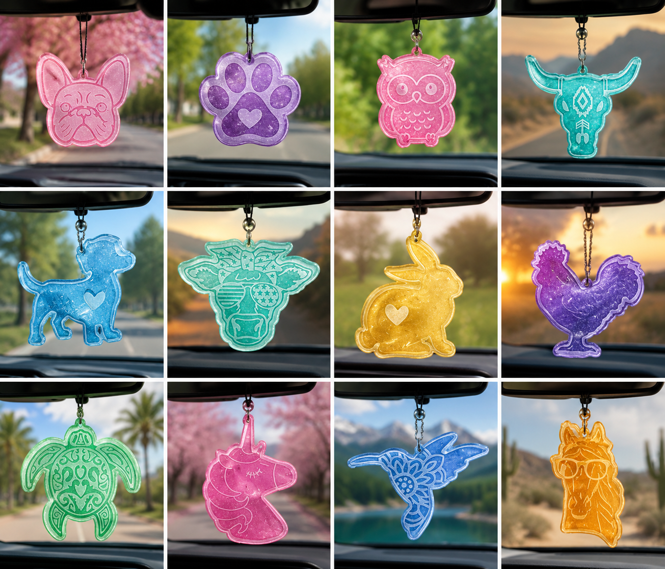 Handmade Aroma Bead Car Freshies – Fun Hanging Air Fresheners (12 Different Designs)