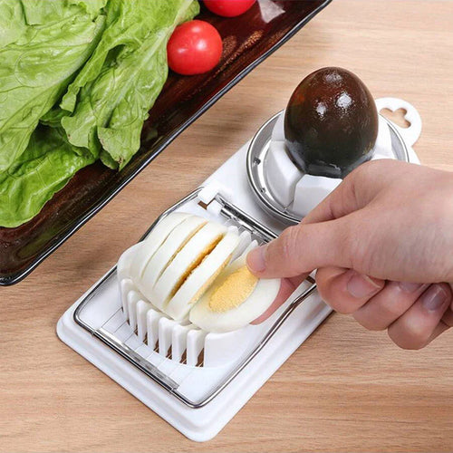 2-in-1 Egg Slicer and Cutter with PP Base, Stainless Steel Wire — Hanging, Easy-Clean Kitchen Tool